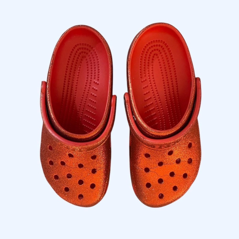 CROCS Red Glitter Clogs